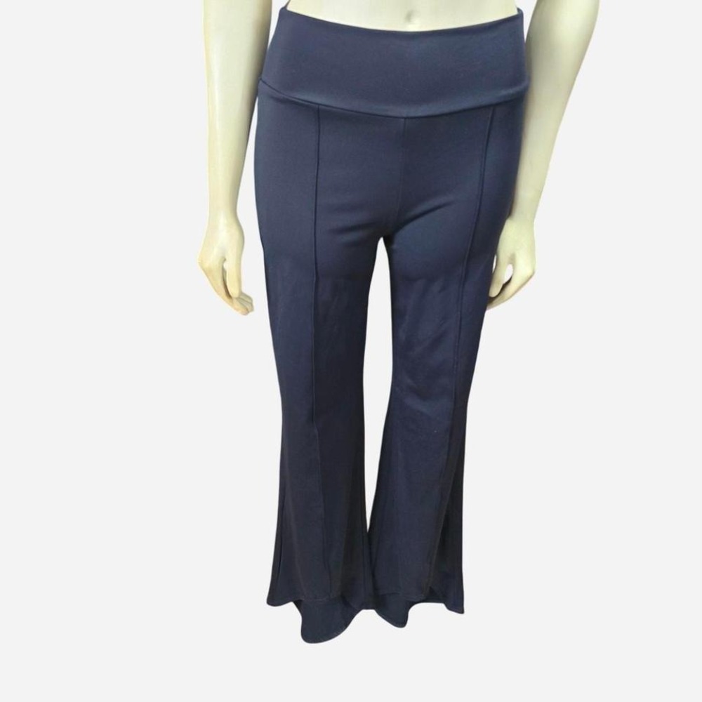 Women's Black‎ Flare Yoga Pants Foldover Waist Stretch leggings Size M